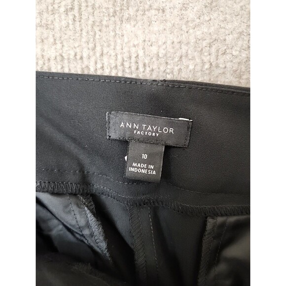 Ann Taylor Curvy Straight Dress Pants Womens 10 Black Stretch NEW - Picture 7 of 9